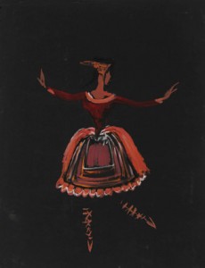 Folkloric costume I gouache on black canson