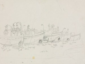 pencil study for the “Bateaux au Port”