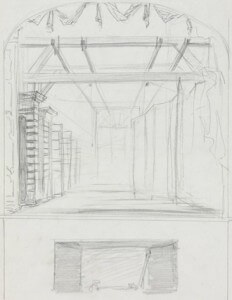 Theatre setting V pencil sketch