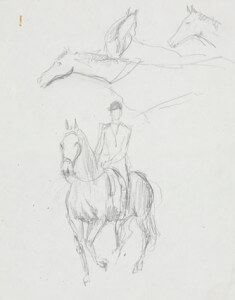 Running horses pencil sketch