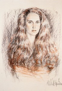 Monica Vidal-Quadras charcoal and pastel, 1983