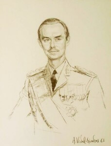 Grand-Duke Jean I of Luxembourg Fusain sur papier, 104 x 82, 1968